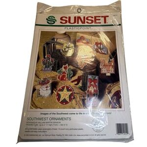 Sunset Dimensions Southwest Ornaments Kit 1993 Plasticpoint Set of 10 NWT Sealed